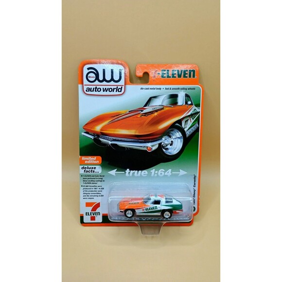 2023 Auto World 1/64 7 Eleven 1967 Chevy Corvette #CP8064 NIP - Picture 1 of 6